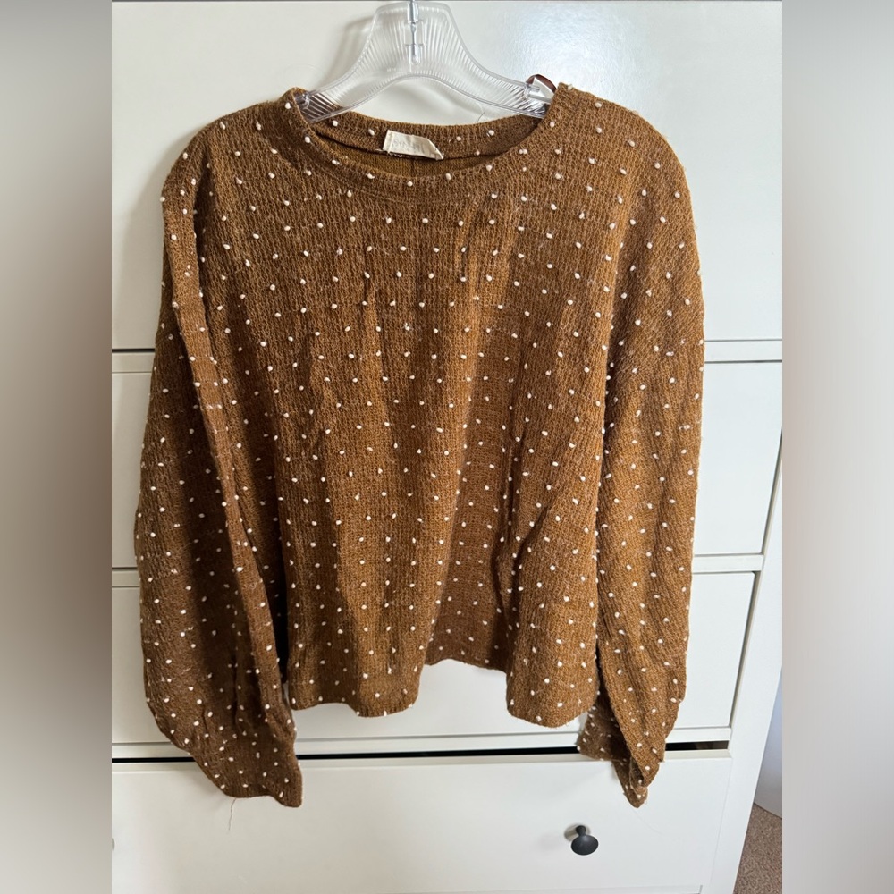 Yellow & White Polka Dot Sweater